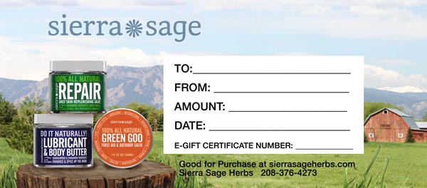 Sierra Sage Gift Certificates